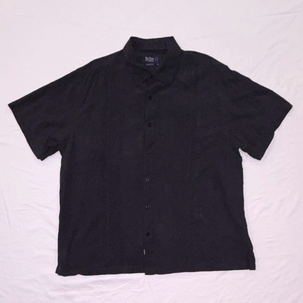 Nat Nast Luxury Originals Black Button-Up Short Sleeve Shirt XL